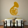 Stylish horn template 1616 in a warm gold shade, perfect for a modern dining room, adding an artistic touch.