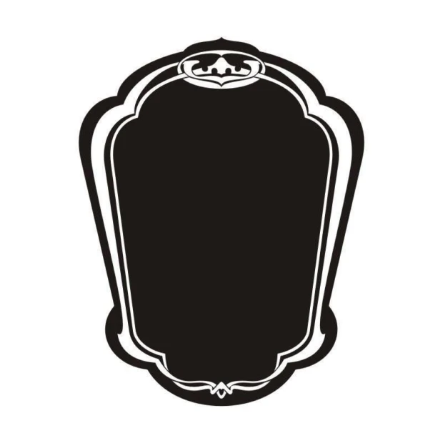 Chalk sticker ornament 028 - Graphic design with a frame shape and decorative edges.