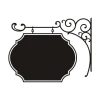 Chalk sticker ornament 029 - Graphic design with a black decorative frame and wavy details.