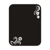 Chalk sticker 033 flowers - Graphic design. Dark background with white flowers and leaves in the corners.