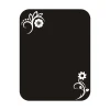 Chalk sticker 034 flowers - Graphic design. Black rectangle with white flowers in the corners.
