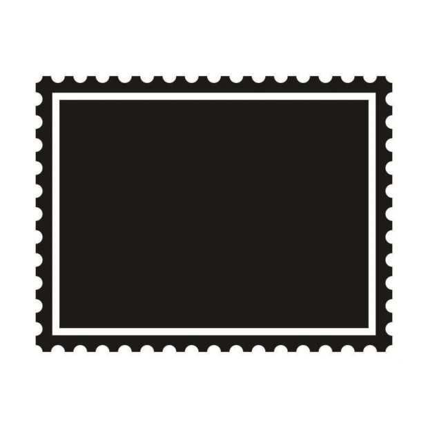 Chalk sticker 036 - Graphic design. Simple black rectangle with a scalloped edge and white border.