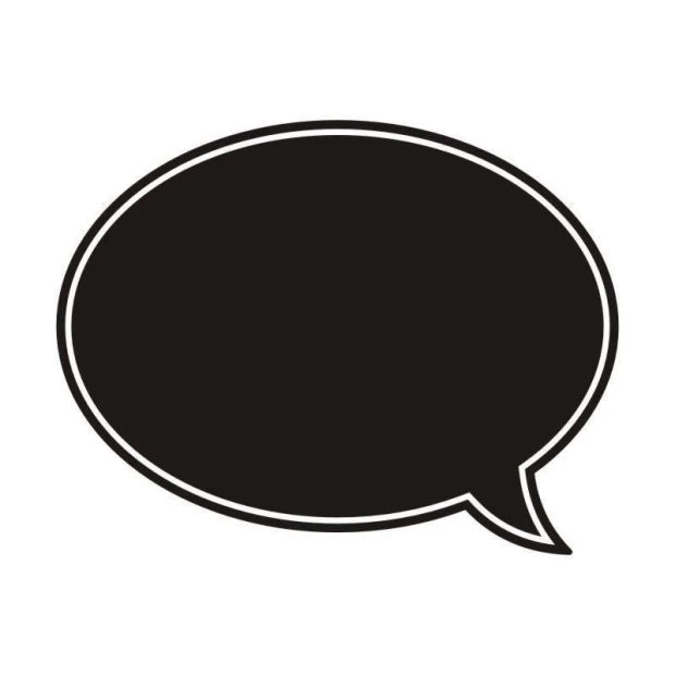 Chalk sticker 037 speech bubble - Graphic design with a thin border and empty center for writing.