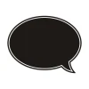 Chalk sticker 037 speech bubble - Graphic design with a thin border and empty center for writing.