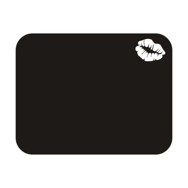 Chalk sticker 038 lips - Rectangular sticker with white lips in the top corner on a black background.