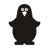 Chalk sticker 041 penguin - Graphic design. Penguin shape with large eyes and a simple, rounded body.