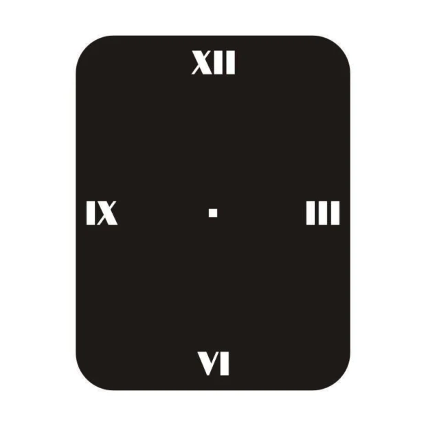 Chalk sticker 051 clock - Graphic design. Simple rectangular shape with numbers on the edges.