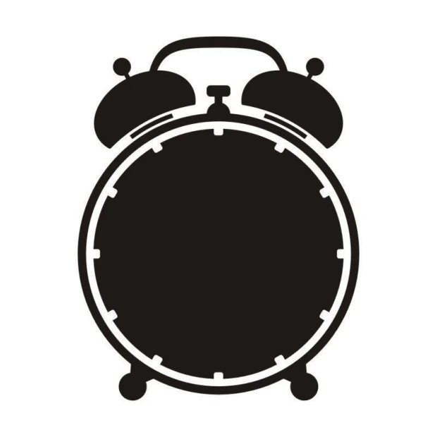 Chalk sticker 052 alarm clock - Round shape with two bells on top.
