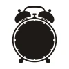 Chalk sticker 052 alarm clock - Round shape with two bells on top.