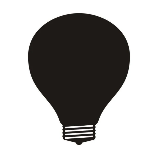 Chalk sticker 060 light bulb - Graphic design with clear lines and a simple outline in the shape of a bulb.