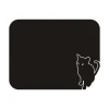 Chalk sticker 061 cat - Black rectangle with cat silhouette in the corner, outlined in white.
