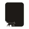 Chalk sticker 062 cat - Graphic design. Black rectangle with a white outline of a cat walking left.