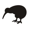 Chalk sticker 068 kiwi - Graphic design featuring a black silhouette of a kiwi bird.