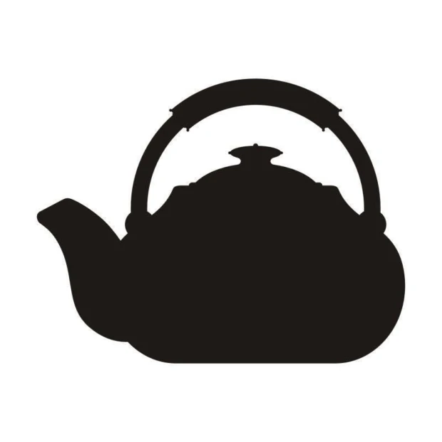 Chalk sticker 071 teapot - Graphic design. Teapot shape with handle, filled with black.