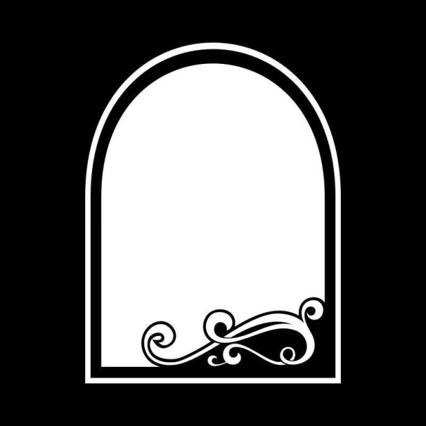 Dry-erase board 002 ornament - Rectangular shape with rounded edges and wavy design.