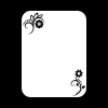 Dry-erase board 004 flowers - Graphic design with two black floral motifs in corners on a white background.