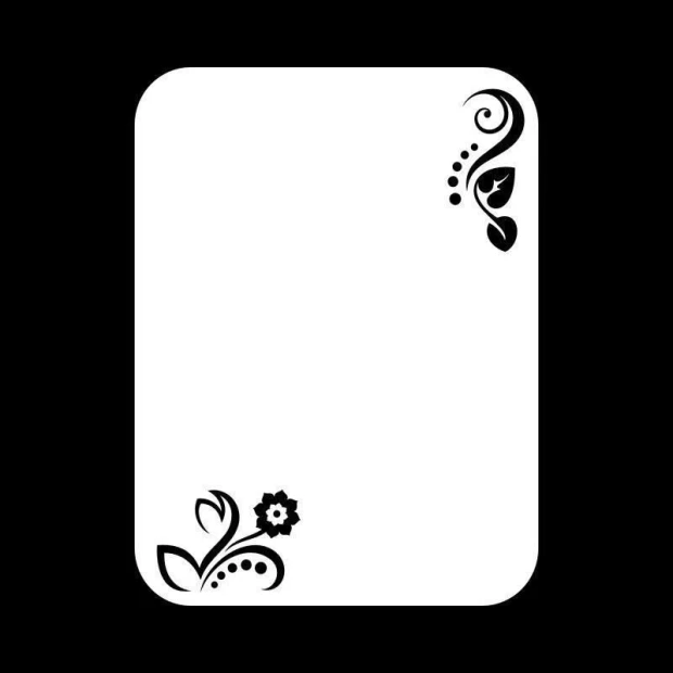 Dry-erase board 009 flowers - Graphic design with black floral patterns in the corners on a white background.
