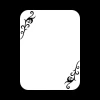 Dry-erase board 010 with decorative pattern. White background featuring black curved ornaments in the corners.