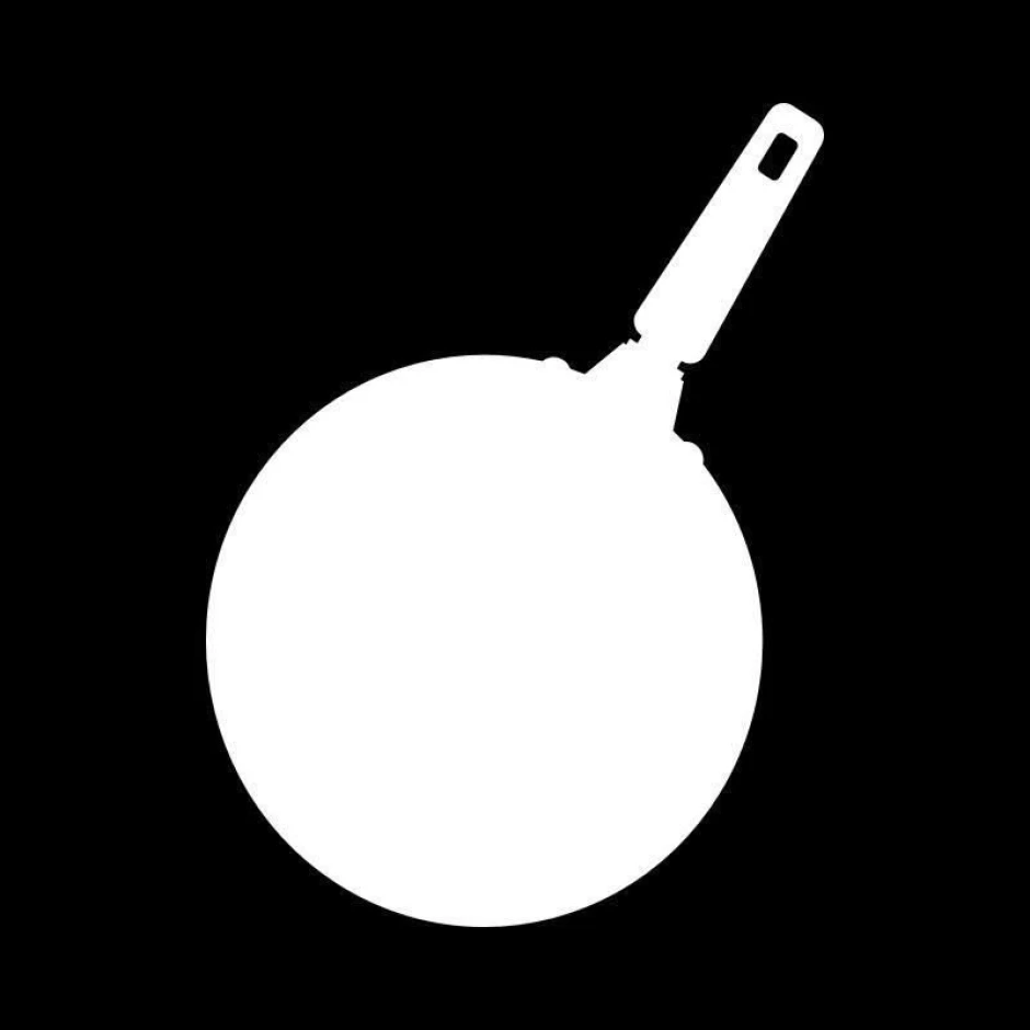 White round dry-erase board 012 with handle, featuring a graphic design on a black background.