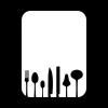 Dry-erase board 017 cutlery - Graphic design featuring various black cutlery on a white background.