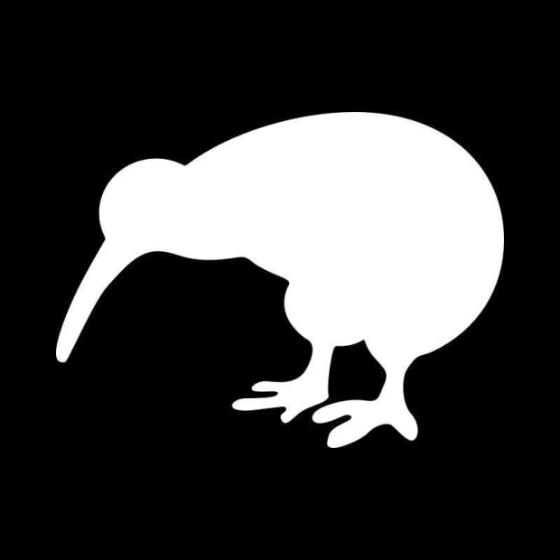 Dry-erase board 028 kiwi - Graphic design featuring a bird shape with a long beak and round body.
