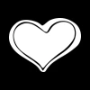Heart-shaped white dry-erase board 031 with a double outline on a black background.
