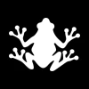 Dry-erase board 035 frog - Graphic design featuring a white frog silhouette on a black background.