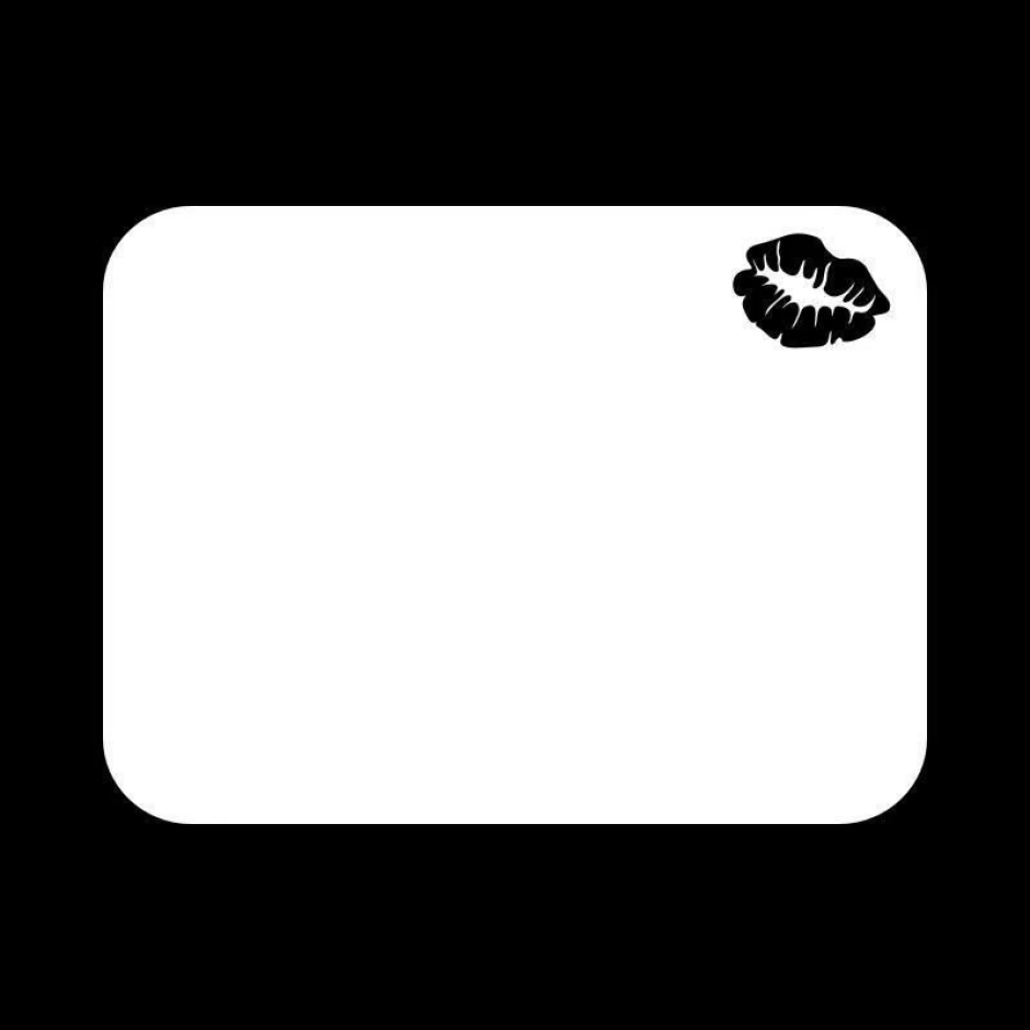 Dry-erase board 044 lips - Graphic design. Simple rectangular shape with a black lips symbol in the corner.