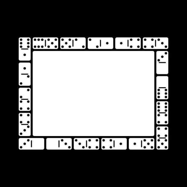 Dry-erase board 046 domino - Graphic design. Rectangle surrounded by elements resembling domino pieces.