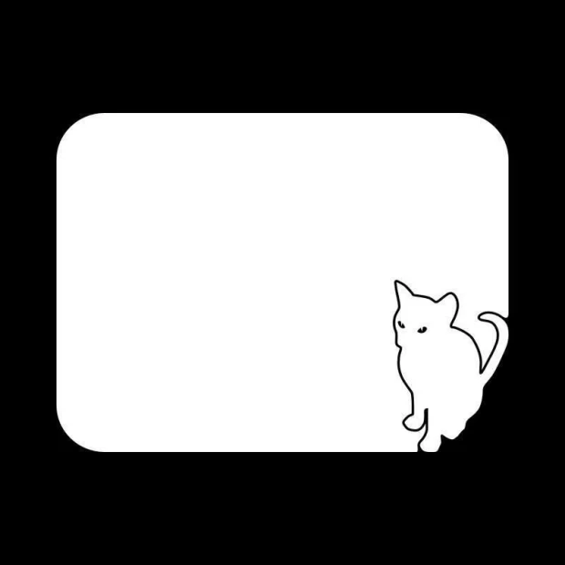 Dry-erase board 047 cat - Graphic design with a cat outline in the lower left corner on a white background.