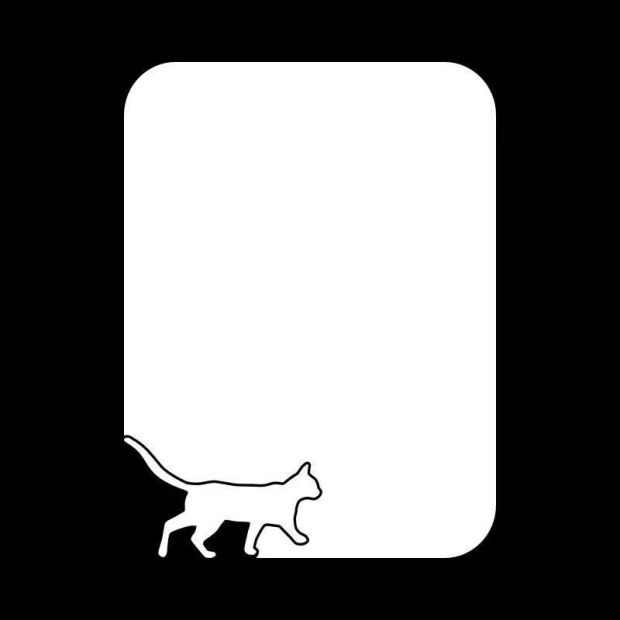 Dry-erase board 052 cat - Graphic design. Simple shape with a cat outline on a white background.