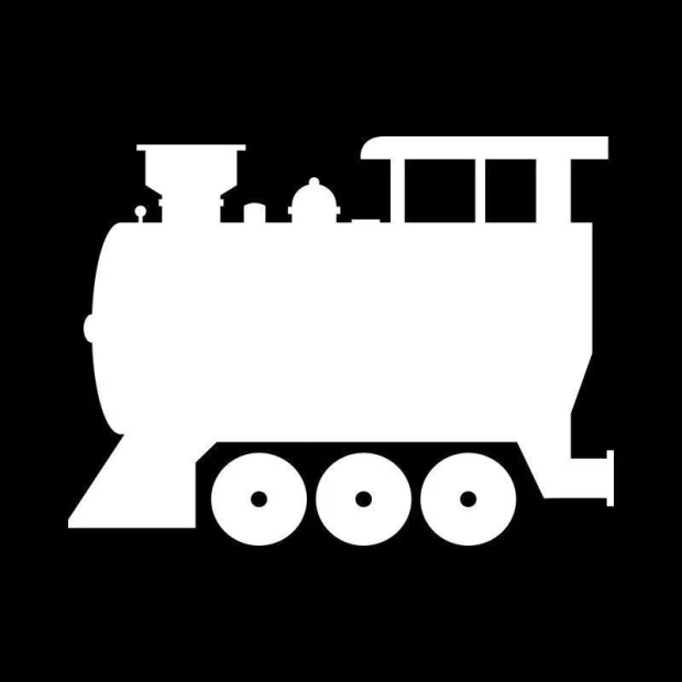 Dry-erase board 058 locomotive - Graphic design. Locomotive shape with large wheels and a simple roof line.