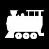 Dry-erase board 058 locomotive - Graphic design. Locomotive shape with large wheels and a simple roof line.