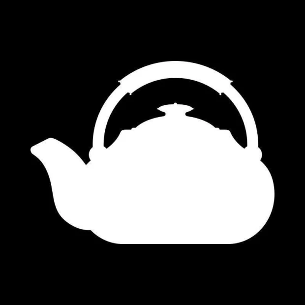 Dry-erase board 062 kettle - Graphic design. Kettle shape with handle, white outlines on a black background.
