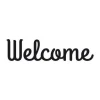 Painting template 02X 20 welcome 1700 - Graphic design with calligraphic letter shapes and smoothly curved lines.