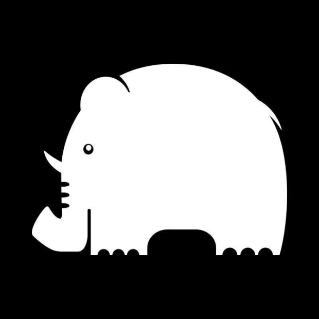 White elephant design on a black background dry-erase board 067.