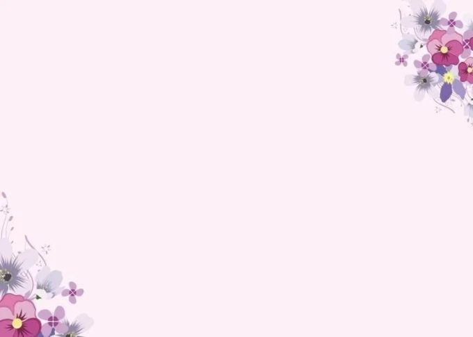 Dry-erase board 01X 054 flowers - Graphic design. Flowers in shades of pink and purple on a light background.