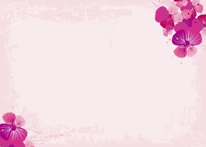 Dry-erase board 01X 058 flowers - Graphic design with pink flowers on a light background, featuring delicate lines and spots.