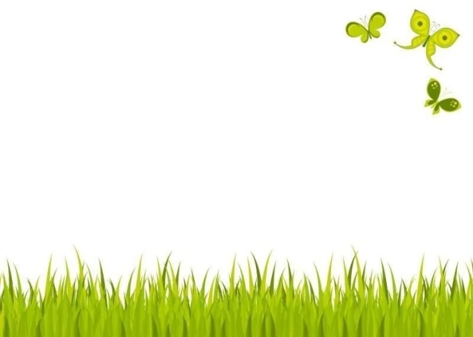 Dry-erase board 01X 064 grass - Graphic design featuring green grass and butterflies.