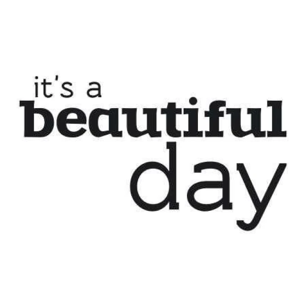 Painting template 02X 16 it\'s a beautiful day 1737 - Graphic design. Text in various sizes, horizontal layout.