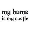 Painting template 02X 17 my home is my castle 1726 - Graphic design with Gothic lettering in various heights.