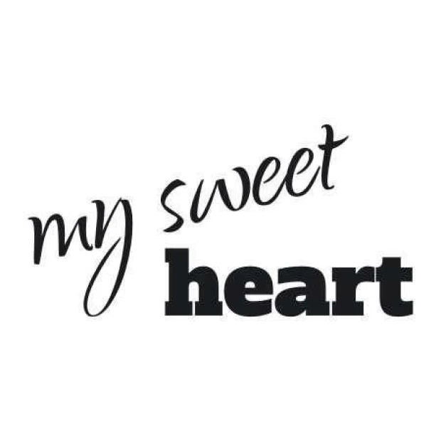 Painting template 02X 17 my sweet heart 1743 - Graphic design with various styles, my sweet in italics, heart in uppercase.