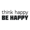Painting template 02X 19 think happy be happy 1738 - Graphic design with text in two lines, larger letters at the bottom.
