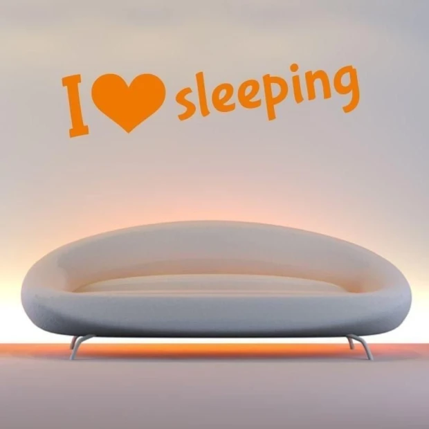 Painting template 02X 20 I love sleeping 1731 - Living room arrangement. Sofas with rounded shapes against a light wall.