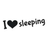 Painting template 02X 20 I love sleeping 1731 - Graphic design with heart and "sleeping" text in various sizes.