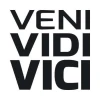 Painting template 02X 23 veni vidi vici 1705 - Graphic design with large, simple letters arranged vertically and horizontally.