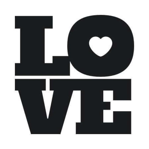 Painting template 02X 23 love 1713 - Graphic design with large letters L, O, V, E and a heart in the O.