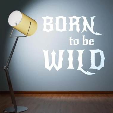 Sticker 03X 03 born to be wild 1707 - Room setup with a blue wall and a floor lamp.