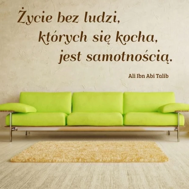 Painting template 02X 18 quote: life without people 1767 - Living room arrangement. Light walls, vibrant sofa.
