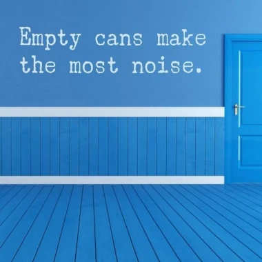 Sticker 03X 06 empty cans 1756 - Decor in a blue room with blue walls and white accents.